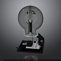 Modern Crystal Light Bulb Design With Reflective Surface And Black Base Stand