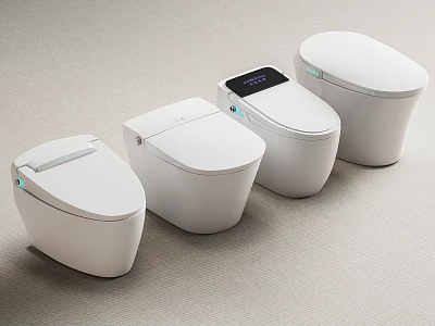 Modern White Toilets With Sleek Design And Various Contemporary Styles For Bathroom 3d model