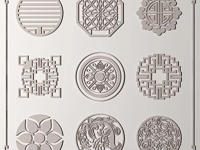 Traditional Ornate Carvings Featuring Various Intricate Patterns Classic Shapes And Floral Designs 3d model