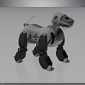Robotic Dog Character With Modern Mechanical Design And Gray White Features
