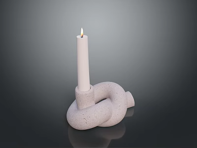 Modern Minimalist Lighting Combination with White Knotted Stone Base for Home Decor 3d model