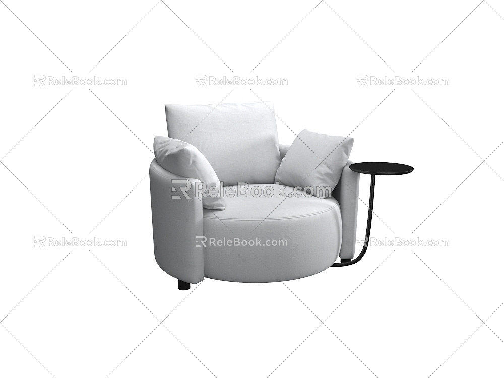 Italian Light Luxury Single Sofa 3d model