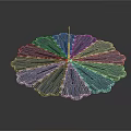 Blue And Silver Radial Decorative Artwork With Intricate Symmetrical Petal Design