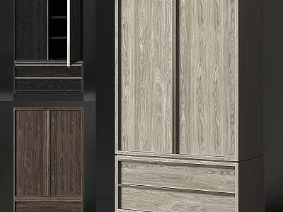 Modern Wooden Chest of Drawers With Light and Dark Finishes and Cabinet Design 3d model