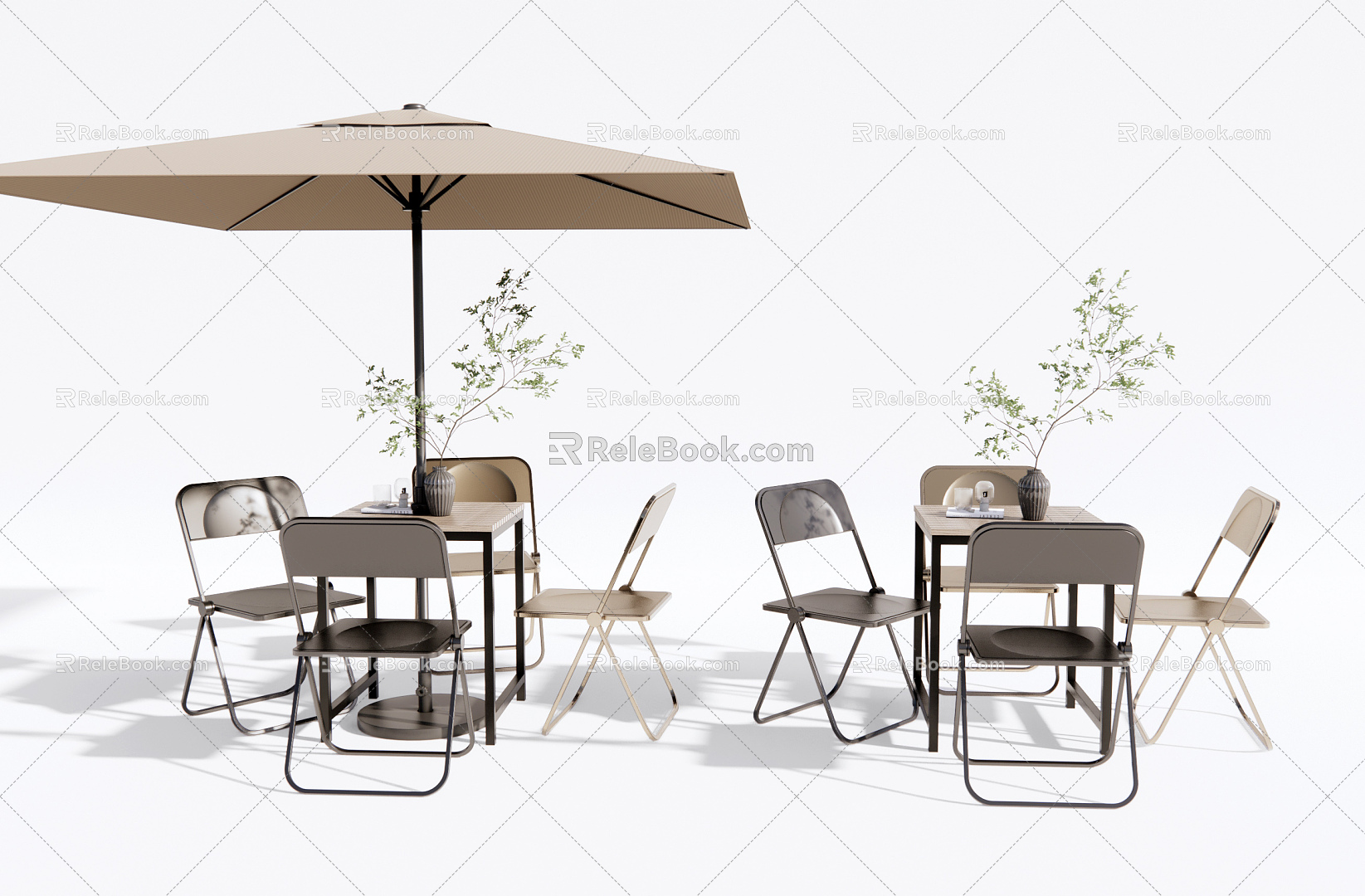 Modern Outdoor Table and Chair Outdoor Leisure Table and Chair 3d model