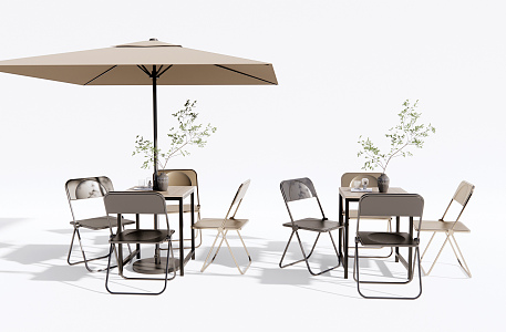 Modern Outdoor Table and Chair Outdoor Leisure Table and Chair 3d model