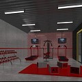 Industrial wind gym classroom 3d model