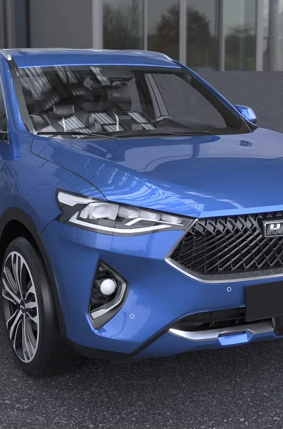 Blue Haval SUV Modern Exterior Design With Front Grille And LED Headlights 3d model Blue Haval SUV Modern Exterior Design With Front Grille And LED Headlights 3d model