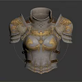 Intricate Medieval Weapon Armor Breastplate With Metal Build And Golden Ornaments