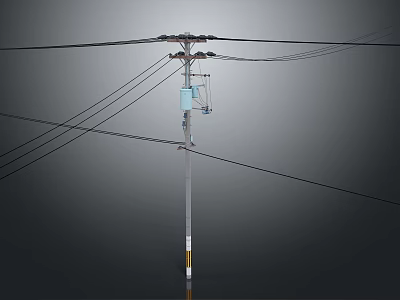Pole Transmission Equipment Pole Street Light Old Street Light Old Pole Old Transmission Equipment 3d model