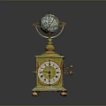 Ornate Antique Clock With Globe Top And Decorative Vintage Base Design