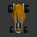 Orange Open Design Racing Car With Large Wheels And Streamlined Body