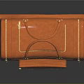 Brown Leather Travel Bag With Handles Zippers And Small Front Pocket