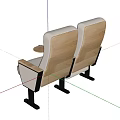 Modern Conference Room Chair With Gray Upholstered Seat And Wooden Armrests