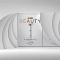Elegant Beauty Themed Decorative Ornament Set With White Boxes Red Background For Home Decor