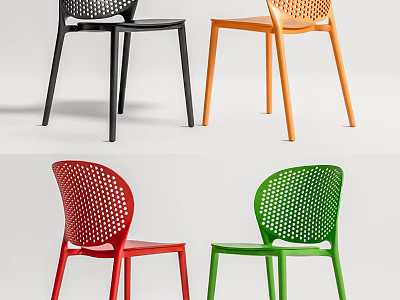 Stylish Modern Leisure Chairs With Perforated Design And Multiple Color Options For Home Decor 3d model