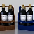 Elegant Legende Wine Bottles Arranged In Wooden And Blue Wine Storage Racks