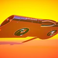 Futuristic Aerodynamic Sports Car With Sleek Metallic Finish On Orange Background