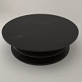 Black Modern Minimalist Coffee Table With Layered Marble Design And Smooth Surface