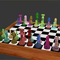 Wooden Chessboard With Black And White Squares And Brown White Chess Pieces