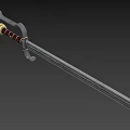Classic Metal Sword Weapon With Leather Wrapped Handle And Iron Hilt