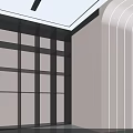 Museum Exhibition Hall Interior Featuring Glass Display Cases And Wall Exhibits