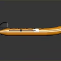 Yellow Inflatable Boat With Black Outboard Motor Gray Floor And Reflective Strips