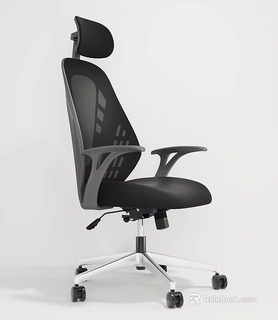 Ergonomic Mesh Office Chair With High Back Adjustable Armrests And Swivel Base 3d model 
