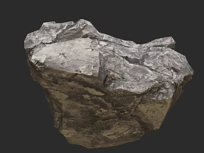 Rough Textured Natural Rock With Irregular Shape Cracks And Dark Background 3d model