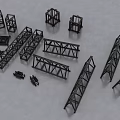 Industrial Commercial Equipment Black Metal Truss Frame Structures For Business Use