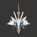 Colorful Mechanical Robot Character With White Blue Yellow Red Wings And Detailed Design