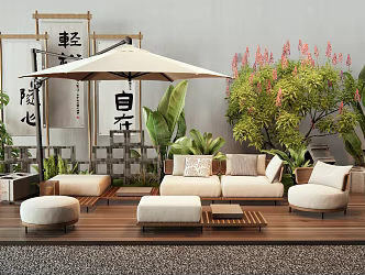 Modern Outdoor Sofa Plant Combination Camping Shrubs Plant Pile Flowers and Plants Courtyard Leisure Sofa Outdoor Chair 3d model