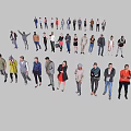 Diverse Group of People Standing in Various Poses With Different Outfits and Styles