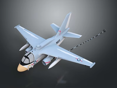 Light Blue Fighter Jet Model With Number 8477 American Flag Decal And Remote Control 3d model