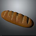 Golden Brown Loaf of Bread With Diagonal Slashes and Crispy Fresh Crust