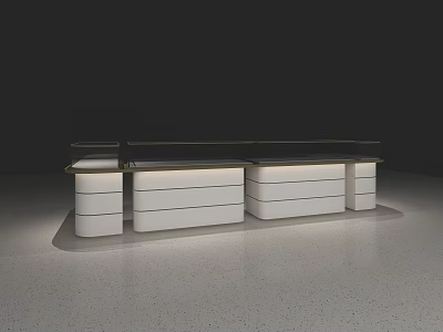 Modern Display Shelves With White Body And Black Top For Retail Exhibition 3d model