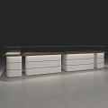 Modern Display Shelves With White Body And Black Top For Retail Exhibition