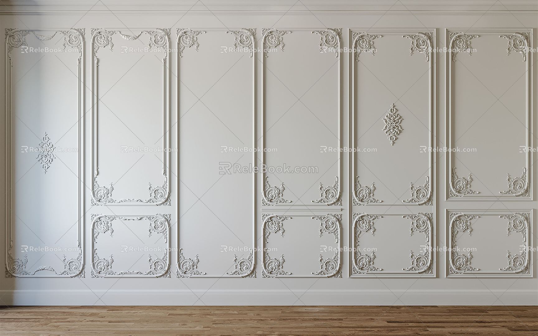 European-style carved lines 3d model