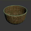Decorative Copper Bowl With Spiral Patterns And Antique Finish For Home Decor