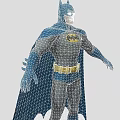 Iconic Batman Game Movie Character Design Featuring Blue Cape Gray Suit Yellow Belt and Bat Symbol