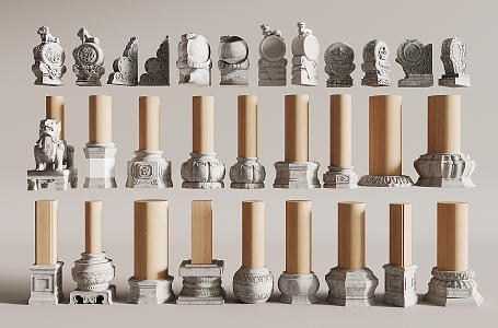 Chinese style pillar foundation 3d model