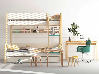 Nordic bed children's bed bunk model