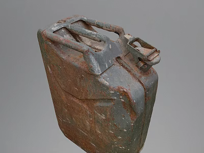 Rusted Industrial Metal Drum With Metal Handles And Sealed Lid For Heavy Duty Storage 3d model