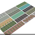 Colorful Parking Lot Design With Various Patterned Flooring And Colored Bay Layouts