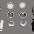 Modern Downlights and Spotlights with Various Styles White Gray Black Cylindrical Round Shapes