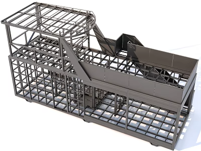 Industrial Metal Frame Structure Equipment With Multi layer Design Features 3d model