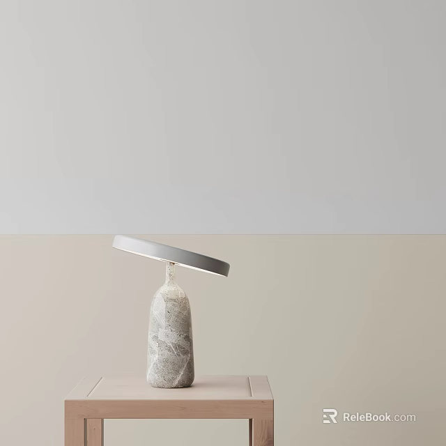 Modern Minimalist Table Lamp With Marble Base And Sleek Adjustable Shade 3d model