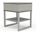Gray Storage Cabinet With Wooden Base Trim Metal Frame And Lower Shelf