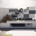 Modern Library Architecture Library 3d model
