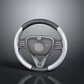 Ergonomic Car Steering Wheel With Leather Grip And Silver Decorative Accents